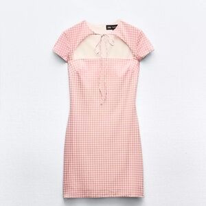 Zara Tied Gingham Dress